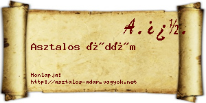Asztalos Ádám névjegykártya