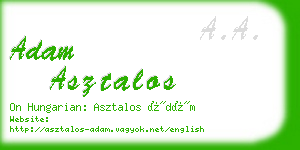 adam asztalos business card
